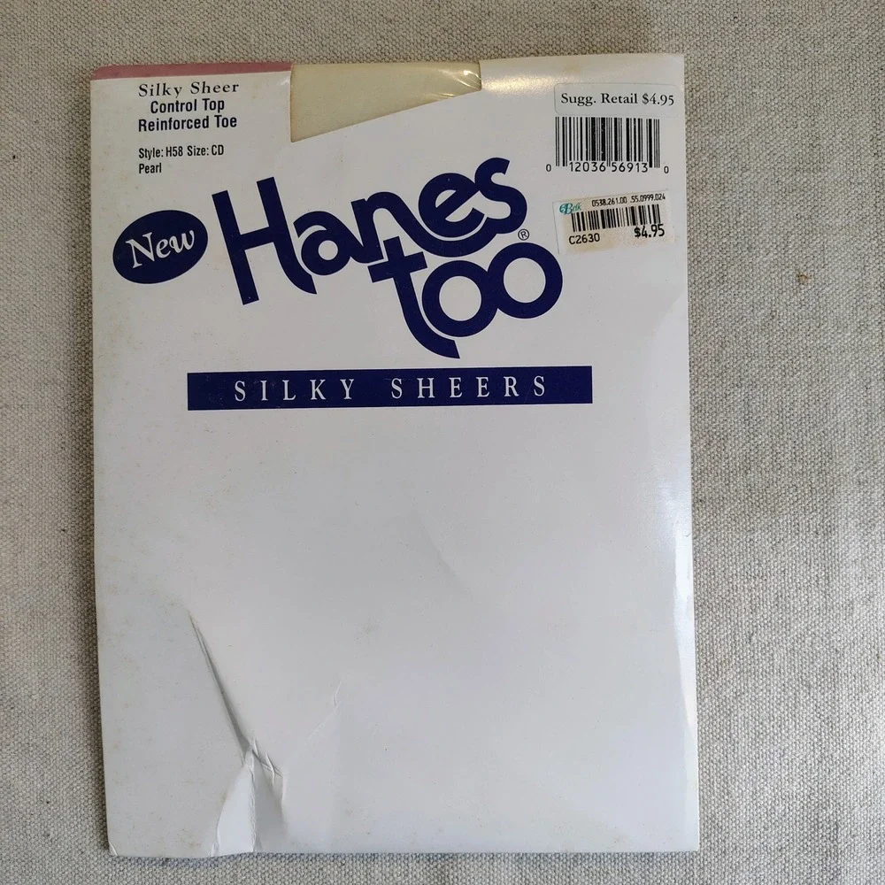 NWT Hanes Womens SZ CD Hanes Too Silky Sheer Pantyhose Pearl Vintage 90s Y2K